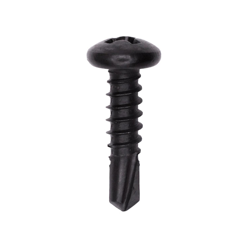 #10x3/4" Phillips Pan Head Phillip Teks Screw, Type 2 Self-Drilling Tek, Black Oxide