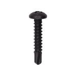 #10x1" Phillips Pan Head Phillip Teks Screw, Type 2 Self-Drilling Tek, Black Oxide