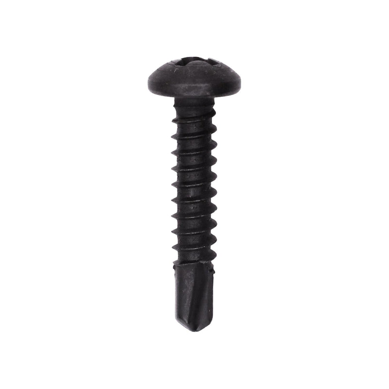 #10x1" Phillips Pan Head Phillip Teks Screw, Type 2 Self-Drilling Tek, Black Oxide
