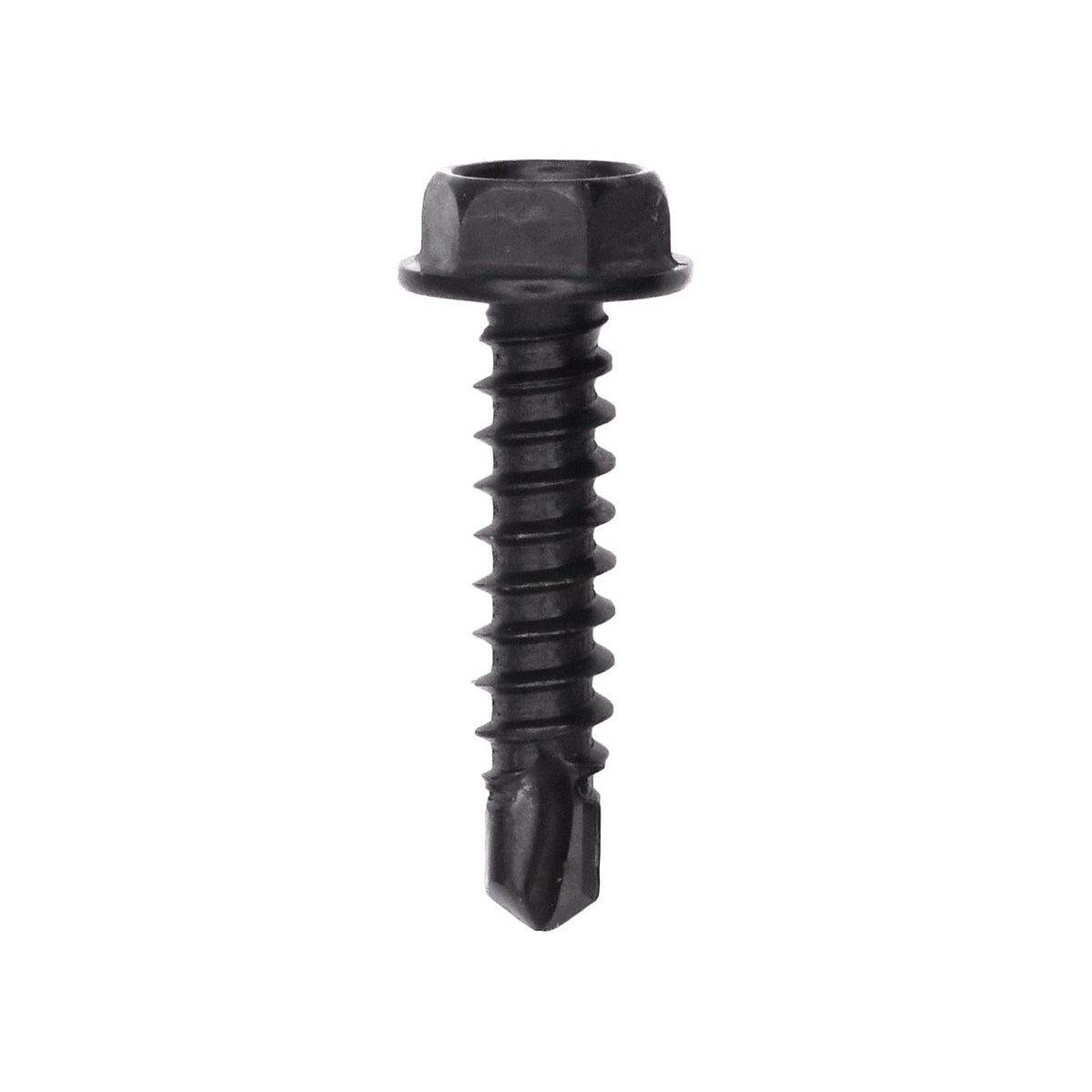 #8x3/4" Hex Head Washer Teks Screw, Type 2 Self-Drilling Tek, Black Oxide