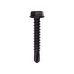 #8x1" Hex Head Washer Teks Screw, Type 2 Self-Drilling Tek, Black Oxide