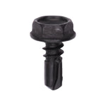 #10x1/2" Hex Head Washer Teks Screw, Type 2 Self-Drilling Tek, Black Oxide