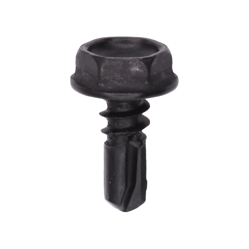 #10x1/2" Hex Head Washer Teks Screw, Type 2 Self-Drilling Tek, Black Oxide