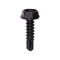 #10x3/4" Hex Head Washer Teks Screw, Type 2 Self-Drilling Tek, Black Oxide