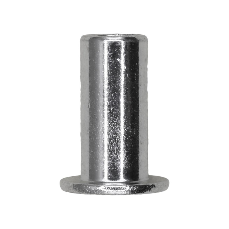 #10-32 Large Flange Thin Sheet Steel Nutsert Threads, 0.010" - 0.080" Grip, Zinc