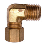 1/4" NPT Brass 90 Degree Male Compression Adapter Tube Pipe