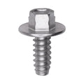 #14x5/8" Slotted Hex Head Flange Washer License Plate Screw, Type B, 5/8" Washer, Zinc