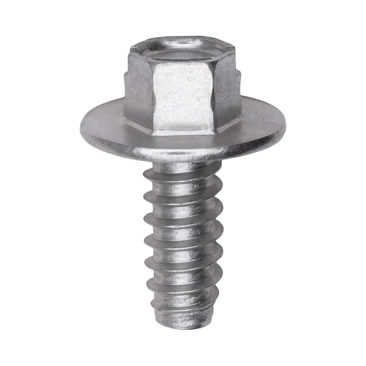 #14x5/8" Slotted Hex Head Flange Washer License Plate Screw, Type B, 5/8" Washer, Zinc