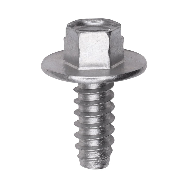 #14x5/8" Slotted Hex Head Flange Washer License Plate Screw, Type B, 5/8" Washer, Zinc