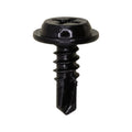 #8-18x1/2" Phillips Truss Head Flat Washer Tapping Screw, Type 2 Self-Drilling Tek, 13/32" Washer, Black Zinc