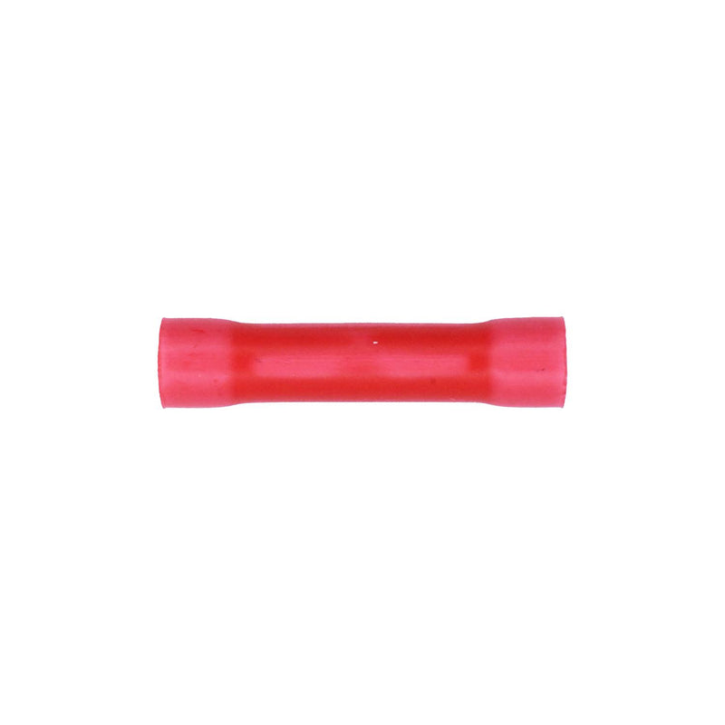 Red Copper Vinyl Insulator Butt Connector 22-18 Gauge Same As, Electro Tin Plated