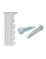 Unslotted Hex Washer Head Self Drilling Screws Zinc - 2931 PCS