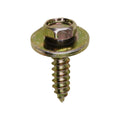 #10x3/4" Indented Hex Head SEMS Tapping Screw, Type A/AB, 19/32" Washer, Yellow Zinc Dichromate