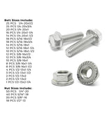 Inch Stainless Steel Serrated Hex Flange Bolts & Lock Nuts Assortment - 371 PCS