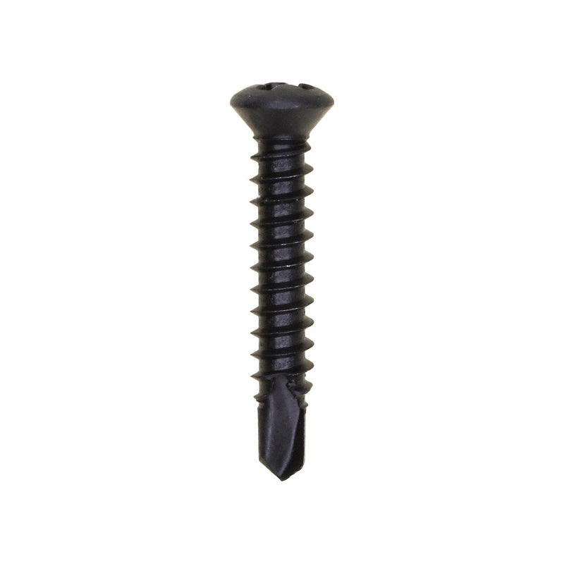 #8x1" Phillips Oval Head Teks Tapping Screw, Drill, Phosphate