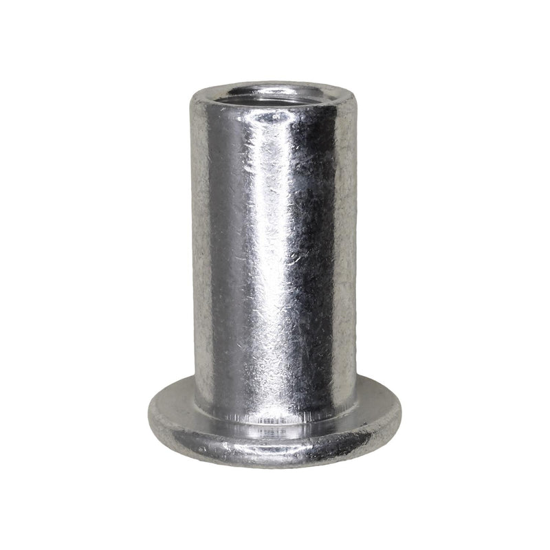 3/8"-16 Large Flange Thin Sht Nutsert, 0.115"- 0.200" Grip, Zinc