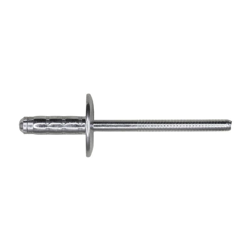 3/16" Stavex Rivet, 0.251"- 0.375" Grip, Steel Body, Steel Mandrel, Zinc