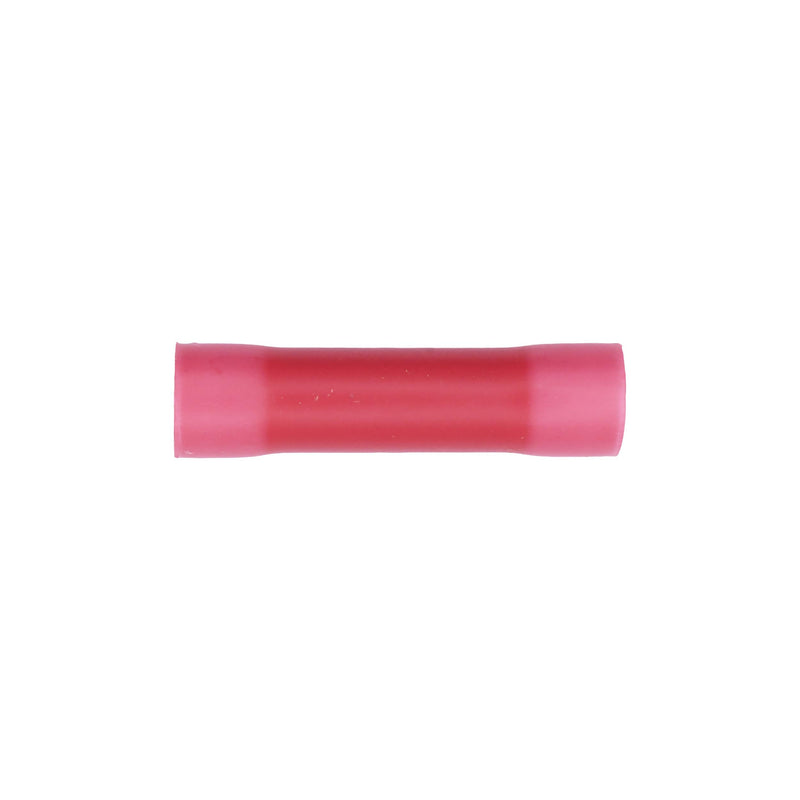 Red Copper Vinyl Insulated Butt Connector 8 Gauge, Electro Tin Plated