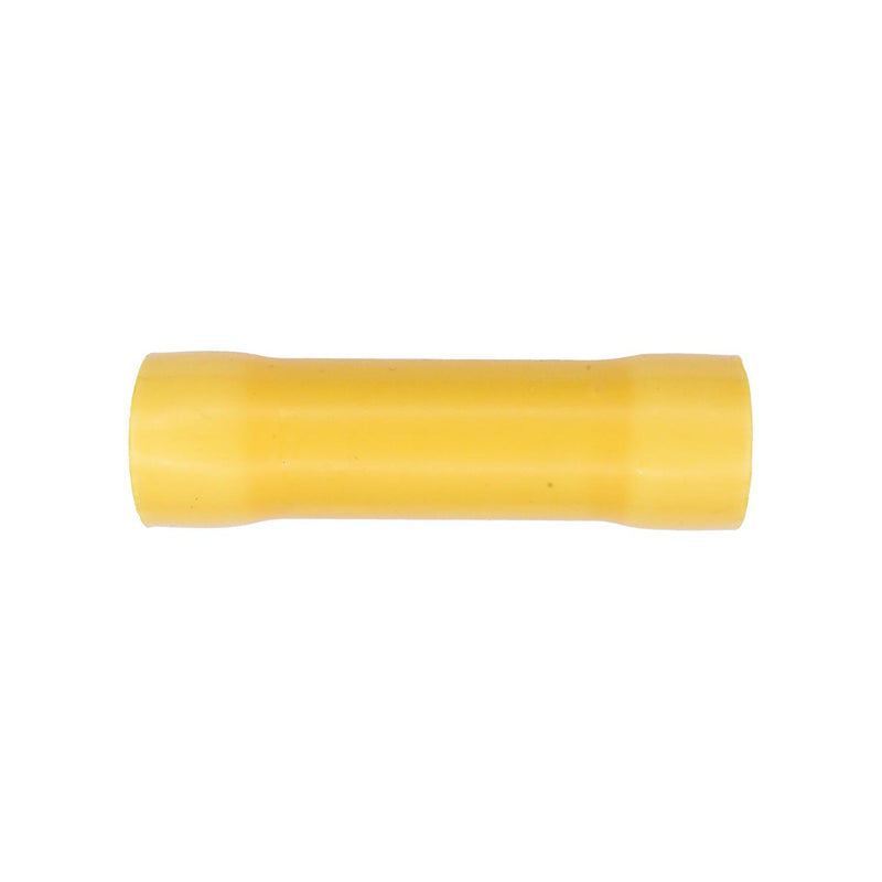Yellow Vinyl & Copper Insulated Butt Connector 4 Gauge, Electro Tin Plated