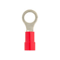3/8" Red Copper Vinyl Insulated Ring Terminal 8 Gauge Stud, Electro Tin Plated