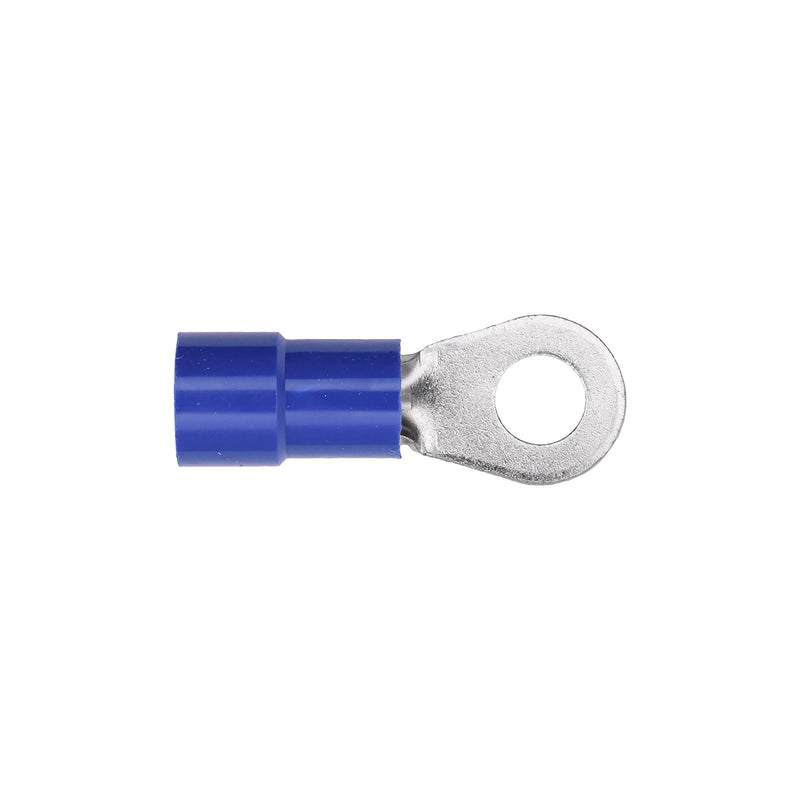 5/16" Blue Copper Vinyl Insulated Ring Terminal 6 Gauge Stud, Electro Tin Plated