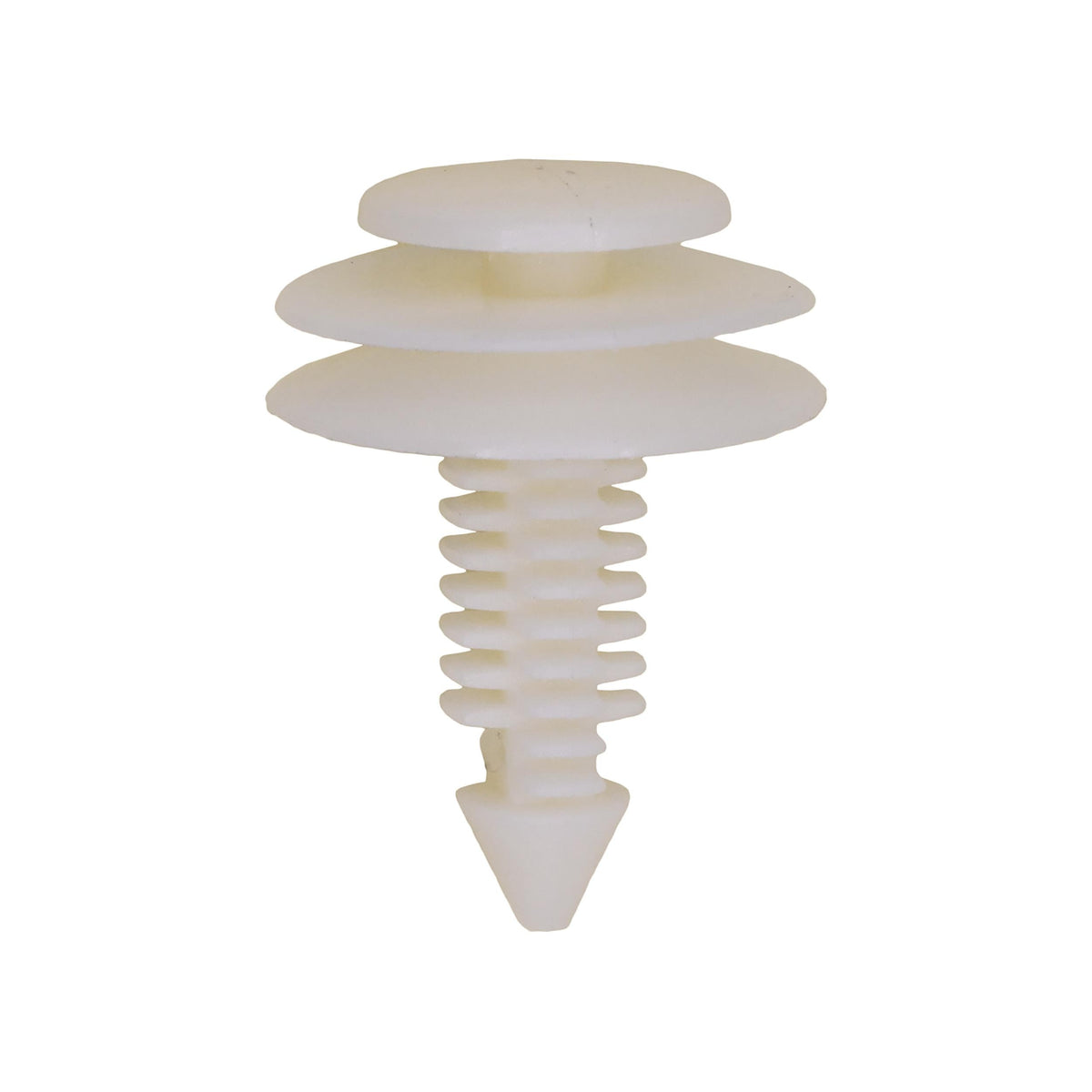 5/16"x13/16" White Nylon Triple Head Trim Panel Christmas Tree Retainer, 3/4" Head