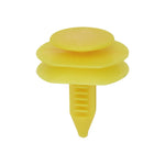 5/16"x3/4" Yellow Nylon Triple Head Door Trim Panel Christmas Tree Retainer, 13/16"x29/32" Head