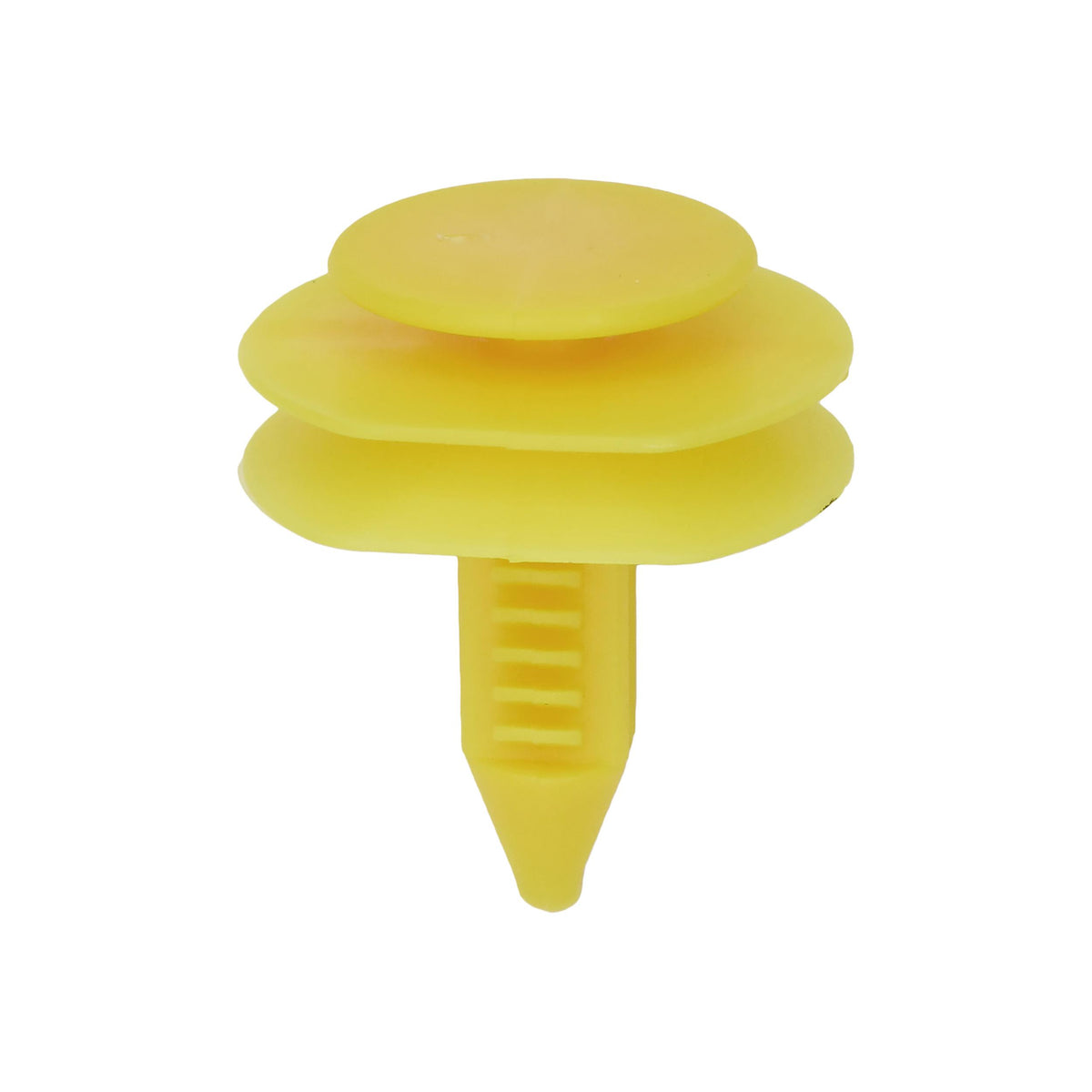 5/16"x3/4" Yellow Nylon Triple Head Door Trim Panel Christmas Tree Retainer, 13/16"x29/32" Head