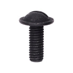 M6-1.0x16mm Slotted Truss Head Washer License Plate Screw, 9/16" Washer, Black E-Coat