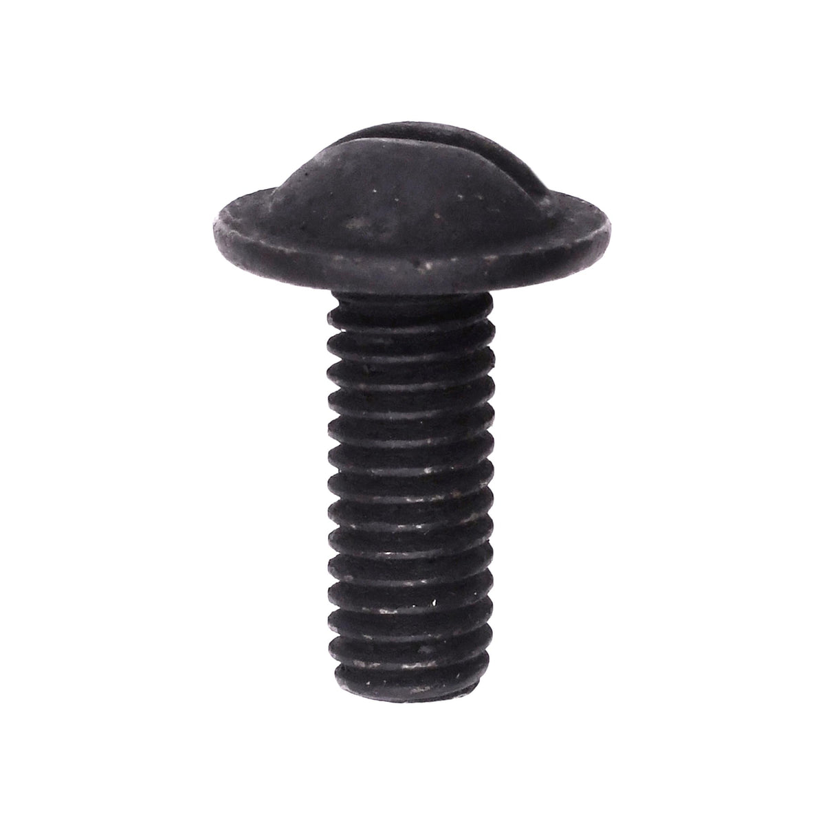 M6-1.0x16mm Slotted Truss Head Washer License Plate Screw, 9/16" Washer, Black E-Coat