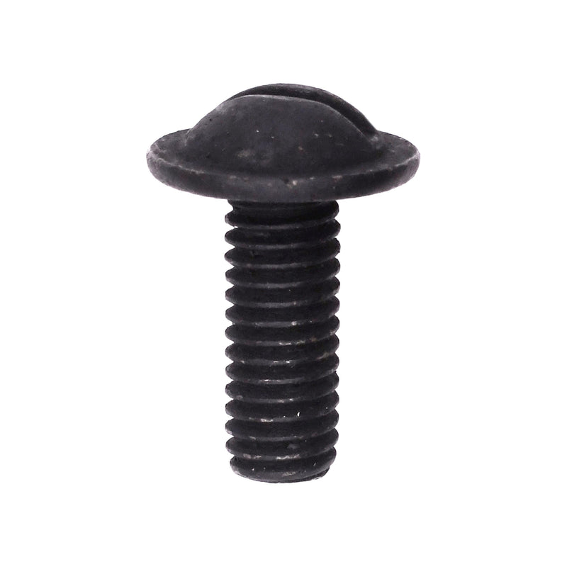 M6-1.0x16mm Slotted Truss Head Washer License Plate Screw, 9/16" Washer, Black E-Coat