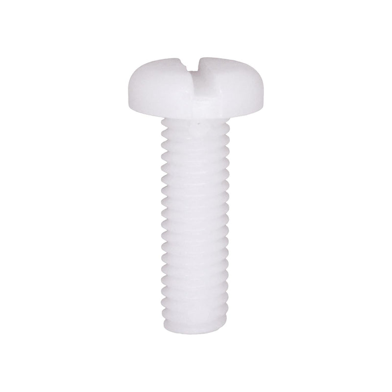 M6-1.0x20mm Slotted Pan Head License Plate Screw, Nylon