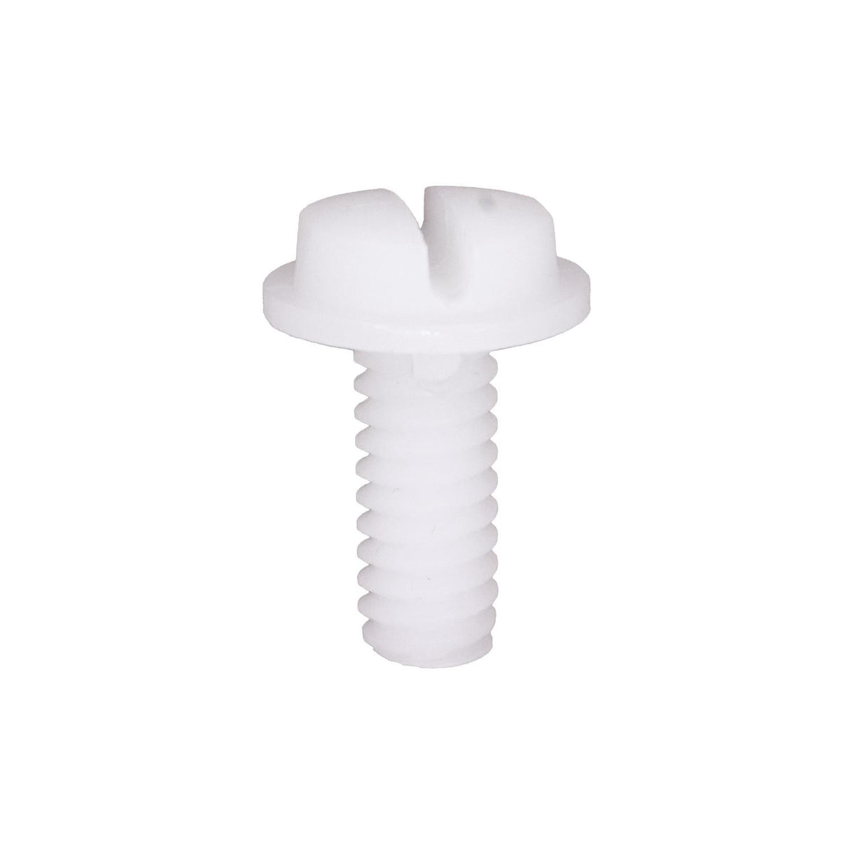 1/4"-20x5/8" Slotted Truss Head License Plate Screw, 19/32" Washer, Nylon