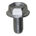 M6-1.0x12mm Hex Head Flange License Plate Screw, Zinc & Clear, 14mm Flange Diam