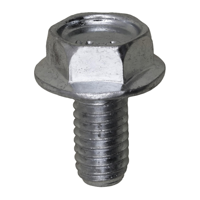 M6-1.0x12mm Hex Head Flange License Plate Screw, Zinc & Clear, 14mm Flange Diam