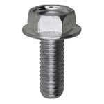M6-1.0x16mm Hex Head Flange License Plate Screw, Zinc & Clear, 14mm Flange Diam