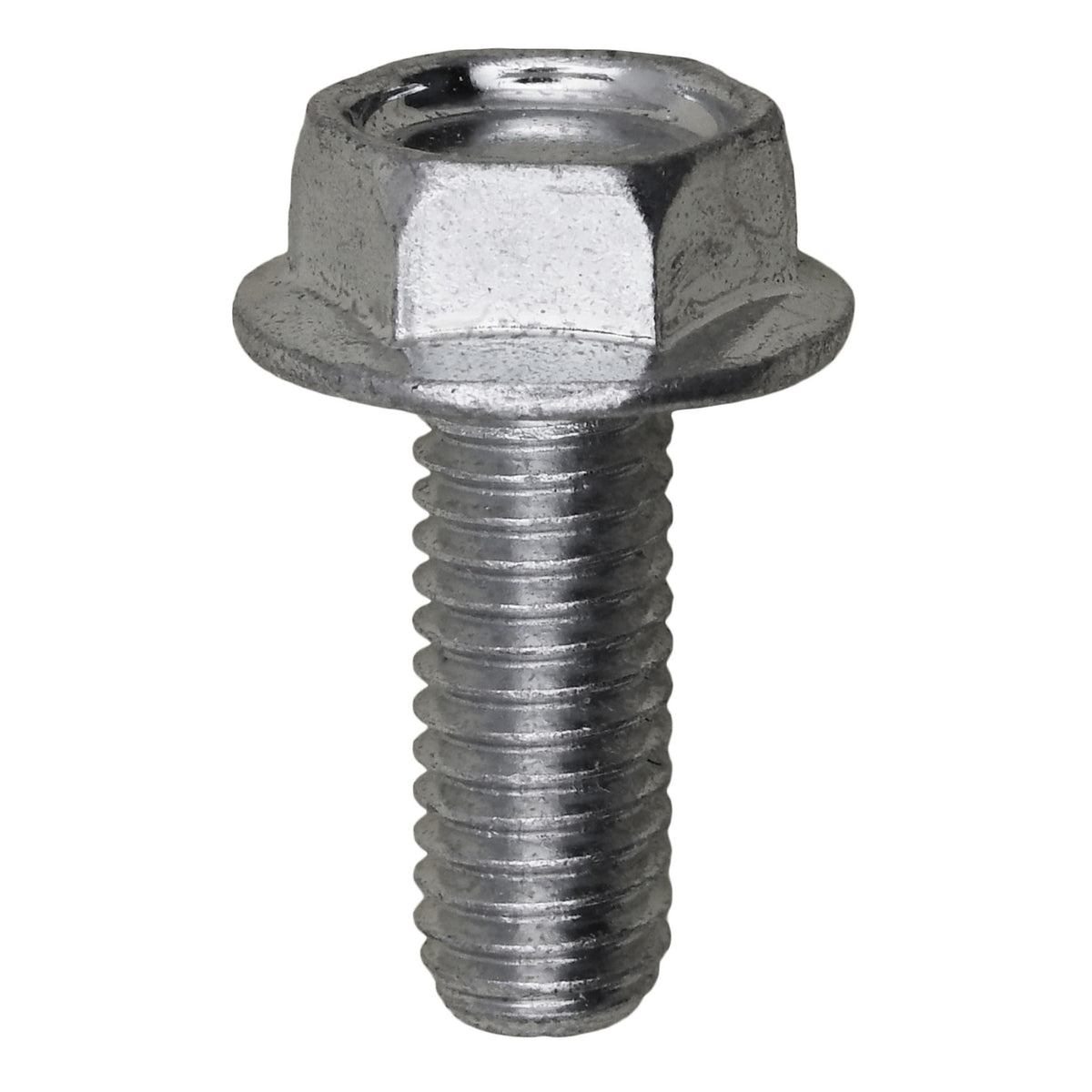 M6-1.0x16mm Hex Head Flange License Plate Screw, Zinc & Clear, 14mm Flange Diam