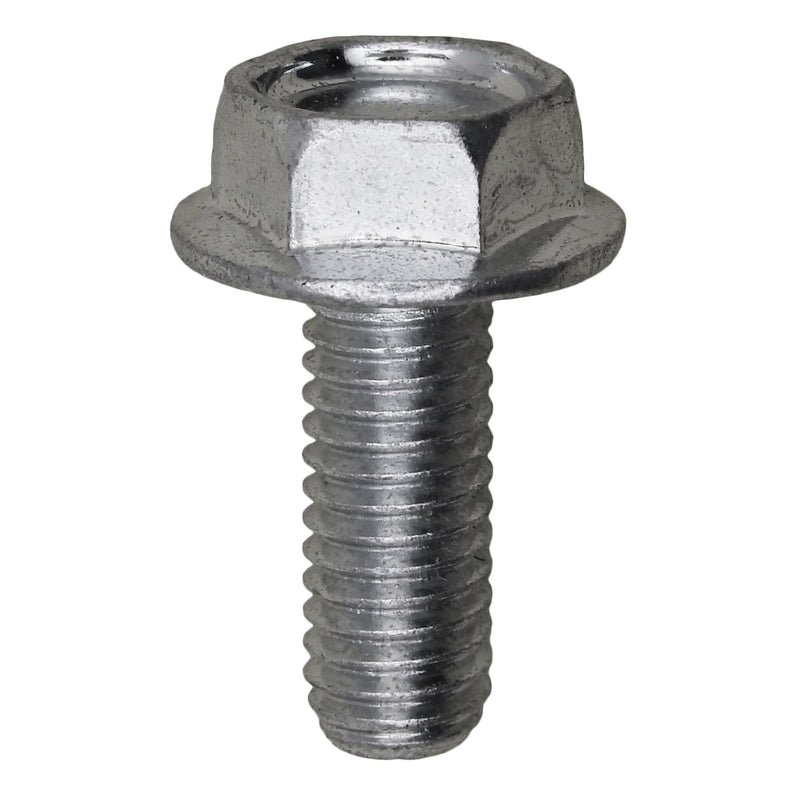 M6-1.0x16mm Hex Head Flange License Plate Screw, Zinc & Clear, 14mm Flange Diam