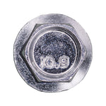 M6-1.0x16mm Hex Head Flange License Plate Screw, Zinc & Clear, 14mm Flange Diam