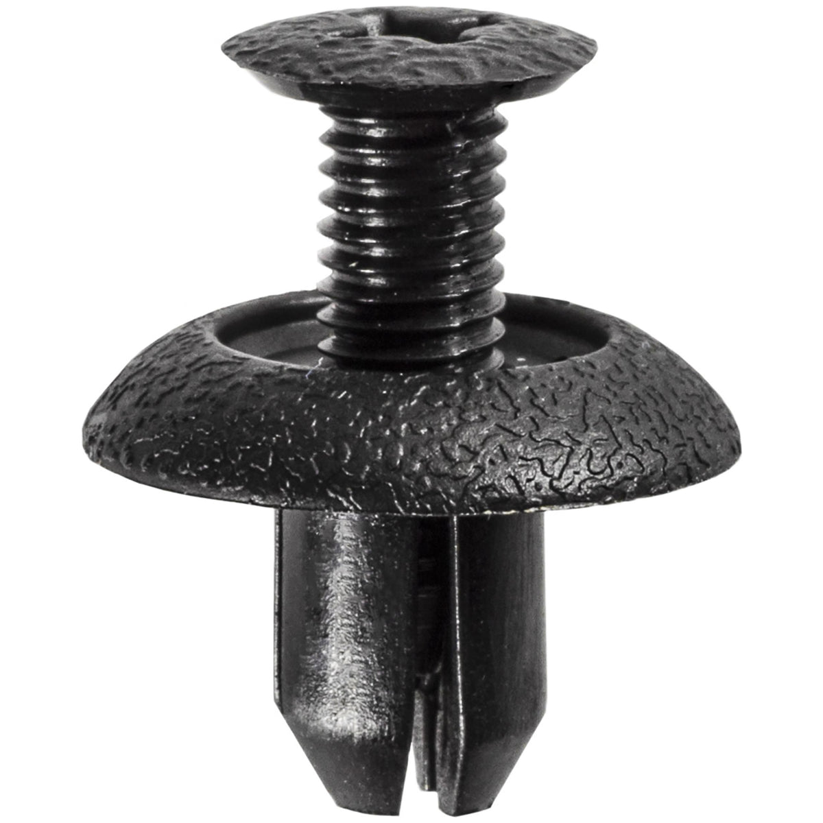 7mmx10mm Black Screw-Type Bumper Retainer with Open End, 17mm Head