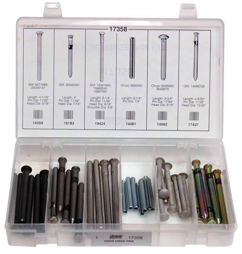Door Hinge Pin Kit Assortment, 5 Varieties - 27 Pieces