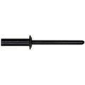 3/16" Closed End Rivet Aluminum, 3/8"-1/2" Grip, Black Aluminum Body, Black Aluminum Mandrel, Black Aluminum Rivet - Black Aluminum Mandrel