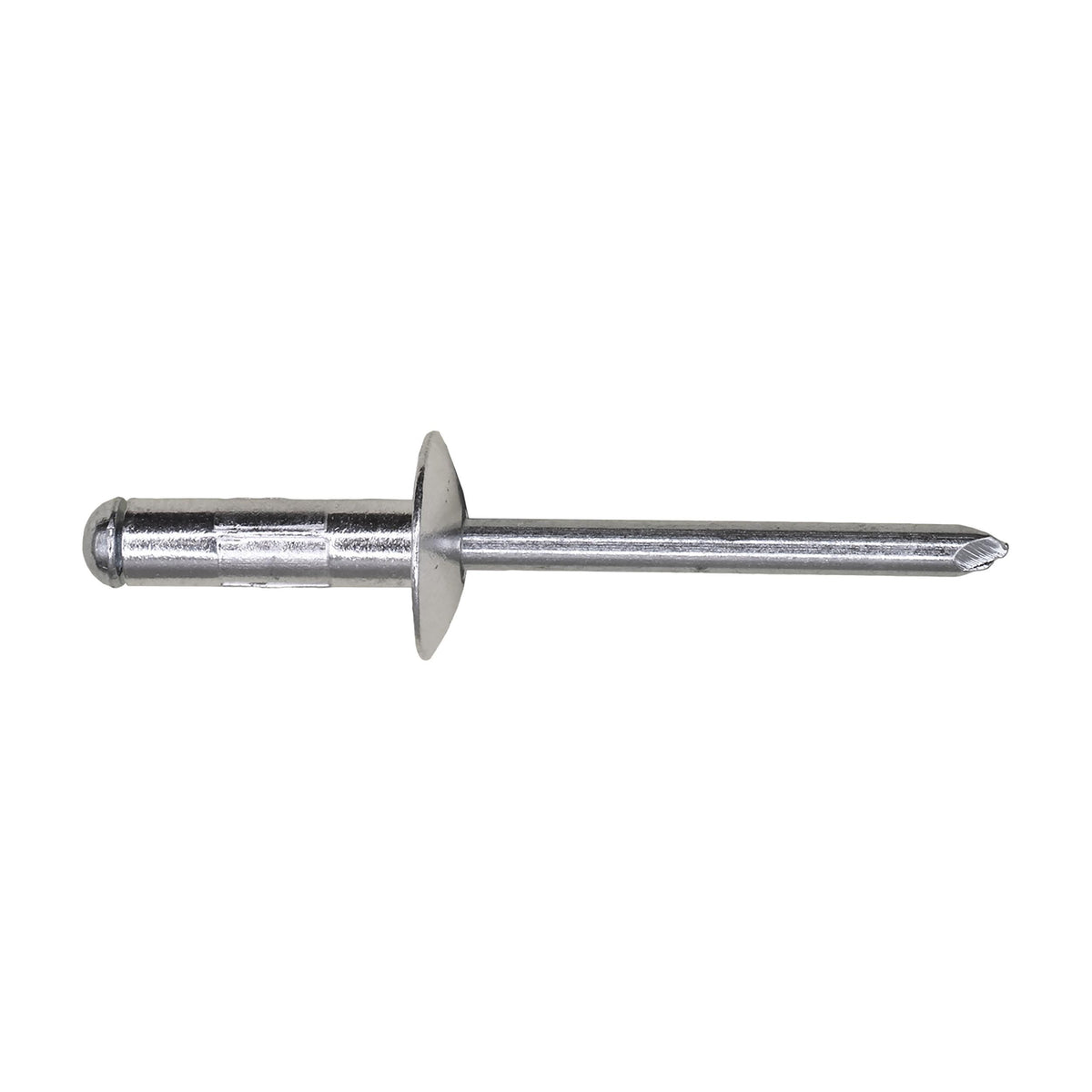 3/16"x11/16" Blind Rivet, 3/16"-7/16" Grip, Aluminum Body, Steel Mandrel, Zinc