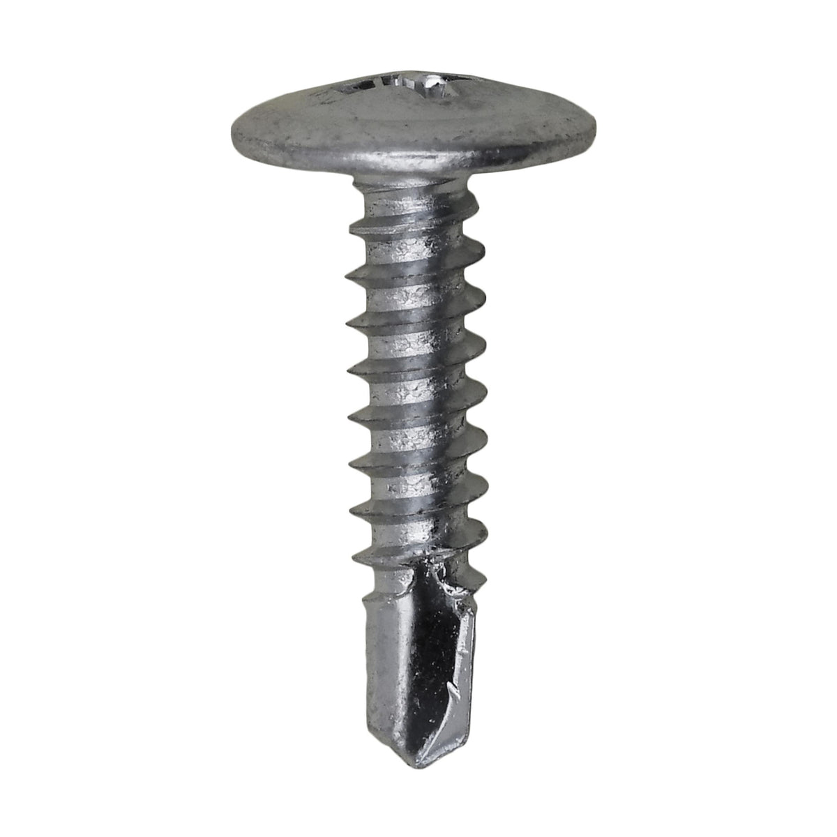 #8x3/4" Phillips Truss Head Round Washer Teks Tapping Screw, Type 2 Self-Drilling Tek, 7/16" Washer, Zinc