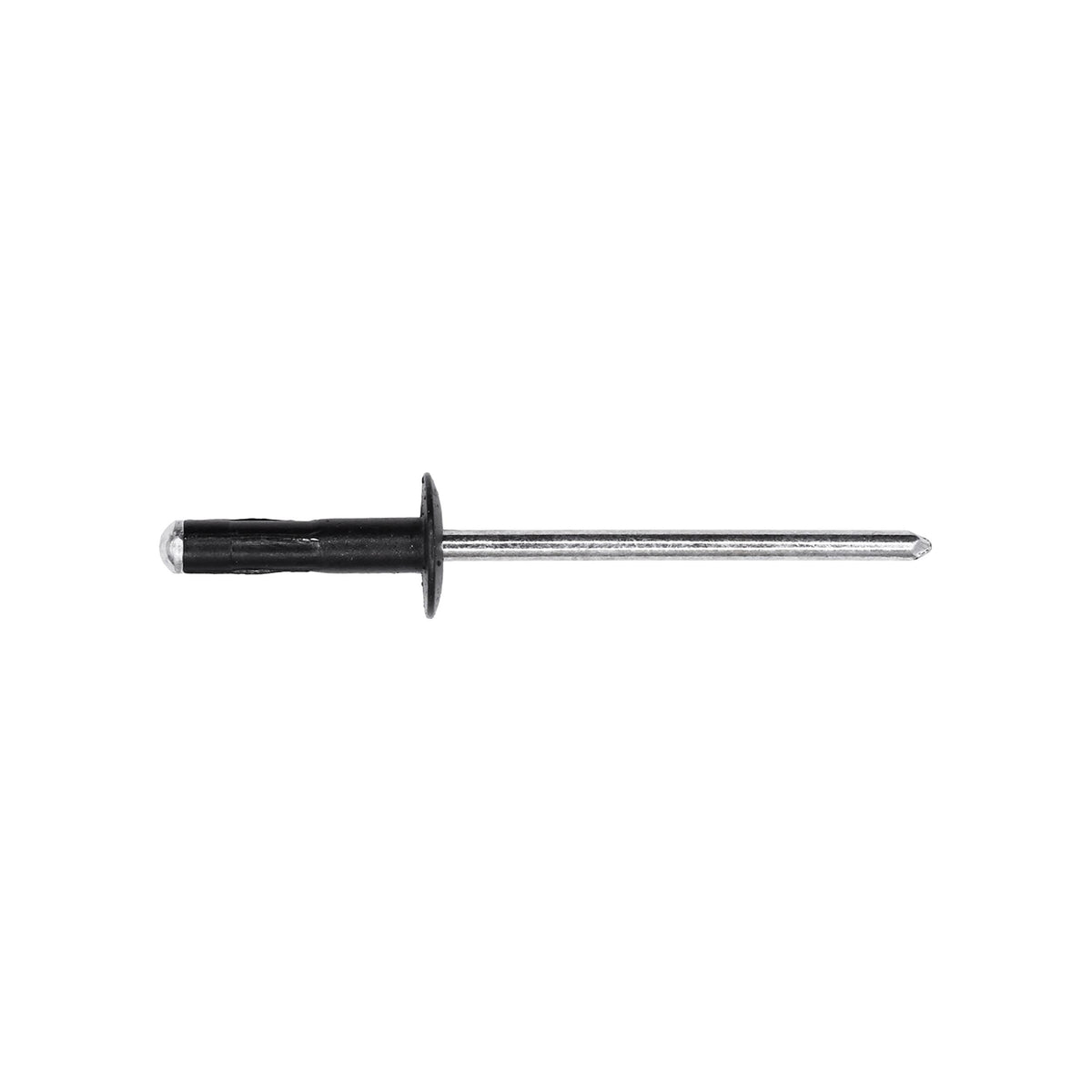1/8" Specialty Rivet Aluminum/Steel, 3/16"-3/8" Grip, Black Aluminum Body, Steel Mandrel, 5/16" Flange Diam