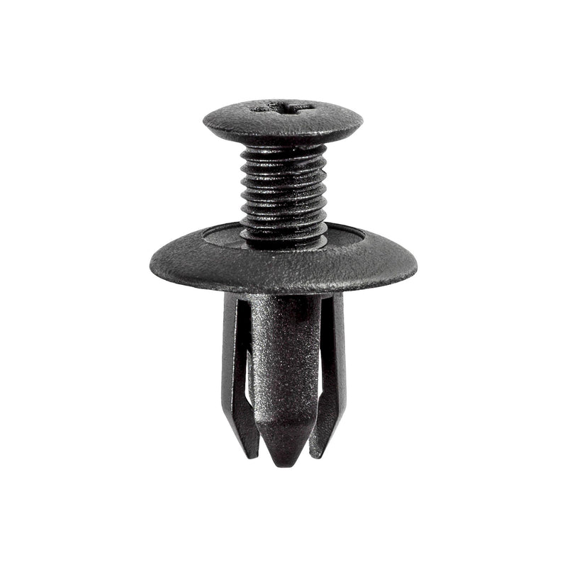 8mmx12mm Black Screw-Type Retainer with Open End, 18mm Head