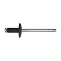 3/16" Heat Shield Rivet, 3/64"-13/64" Grip, Black Aluminum Body, Steel Mandrel