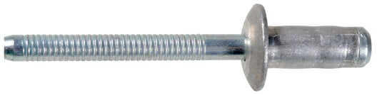 1/4"x21/32" Dome Head Blind Rivet, 11/32" Grip, Aluminum Body, Steel Mandrel, Zinc