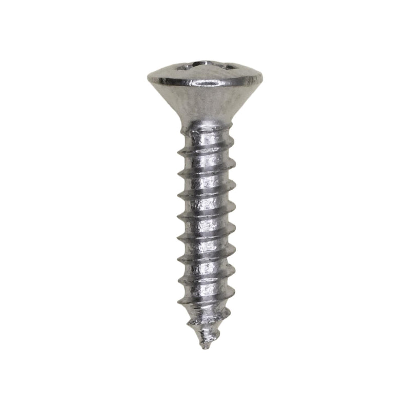#6x5/8" Phillips Oval Head Tapping Screw, Type A/AB, Chrome