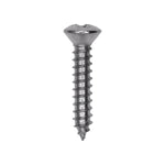#6x3/4" Phillips Oval Head Tapping Screw, Type A/AB, Chrome